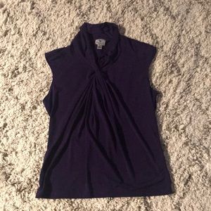Sleeveless purple top